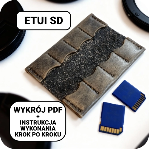 Wzór PDF na skórzane etui na karty SD